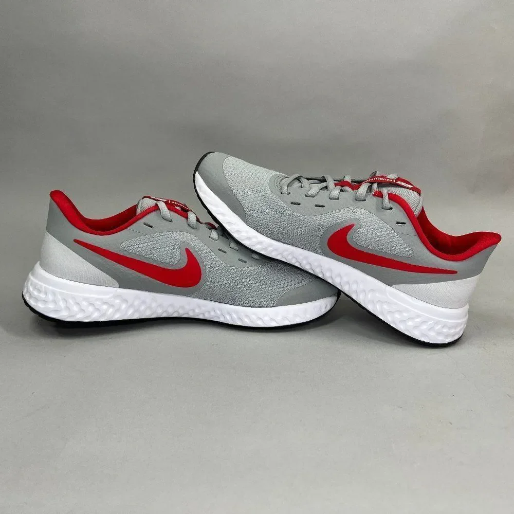 Nike Revolution 5 Running Shoes Youth Size 6 Grey Red Athletic Training Sneakers